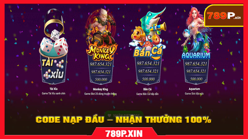 Code nạp đầu – Nhận thưởng 100%